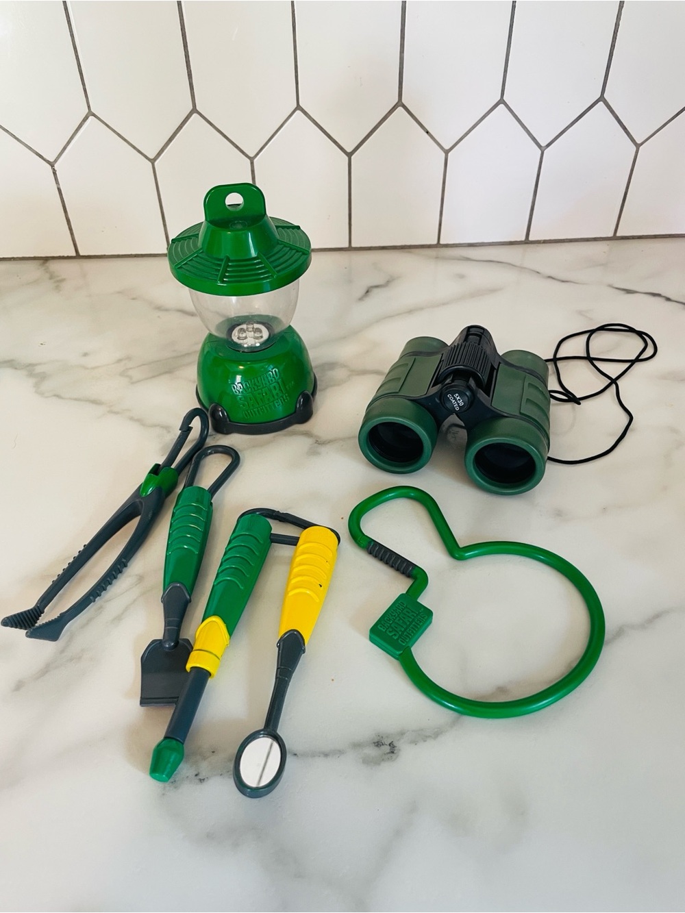 Backyard Safari Outfitters Mini Lantern, Field Tools, and Binoculars